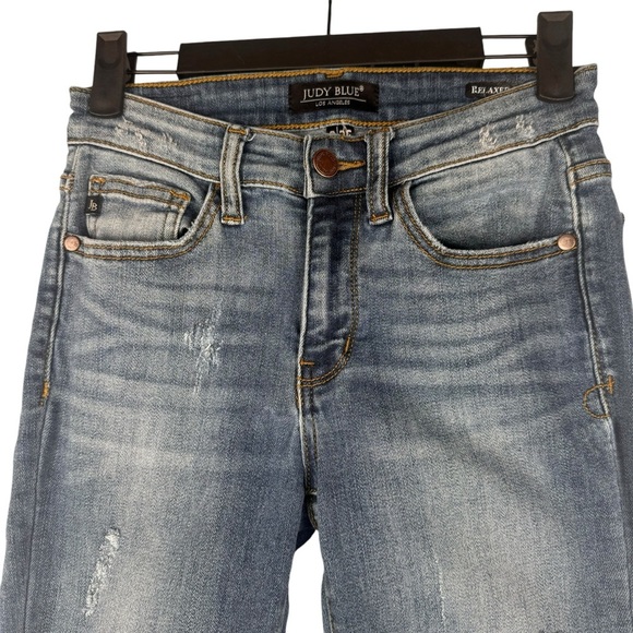Judy Blue Women’s Jeans Relaxed Fit Size 3/26 Distressed Blue - Picture 4 of 9